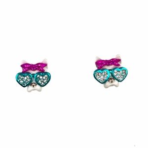Betsey Johnson Dog Heart Sunglass Earrings, White